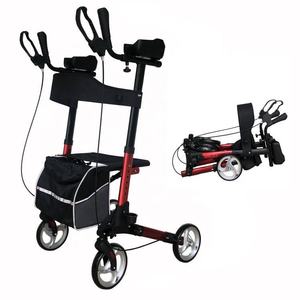 Meilleures ventes Rollator vertical léger en aluminium avec bras rembourré TRA01C Rouge - Product Image 2