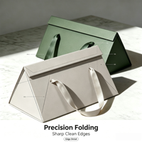 Boîte cadeau en carton écologique faite à la main, avec ruban en satin, design triangulaire rigide, pour les cadeaux de mariage, les chocolats, les bougies