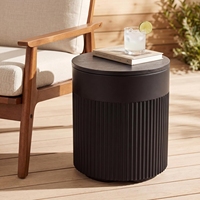 Table d'appoint extérieure portable en plastique 3-en-1 de 40 L (10 gallons) avec glacière, bar et rangement alimentaire sécurisé, seau à glace amovible et couvercle