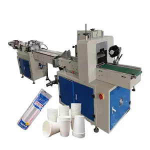 disposable plastic paper milk tea sauce cup packing machine plastic cups stacking and packing machine