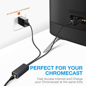 อะแดปเตอร์อีเทอร์เน็ตUSB 2.0เป็น<span class=keywords><strong>RJ45</strong></span>การ์ดเครือข่ายMicro USBสำหรับGoogle <span class=keywords><strong>Chromecast</strong></span> 2 Ultra Audio TV Stick <span class=keywords><strong>Chromecast</strong></span> 1 - Product Image 3