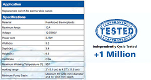 Công Tắc Phao Dọc Bằng Nhựa Nhiệt Dẻo Gia Cố Cho Máy Bơm Chìm - Product Image 4