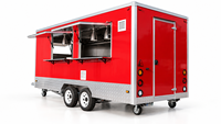 Mini camion de cuisine de rue carré, cuisine mobile, camion de barbecue, chariot à hot-dogs en fibre de verre