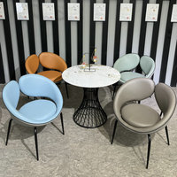 Chaise de salle à manger moderne convertible en métal écologique pour la maison, le salon, la chambre, le balcon - Loisirs café/thé et lait