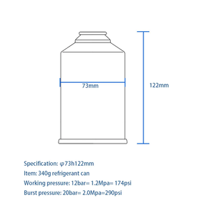 הסיטונאי 12 עוז tinplate מתכת 2-קטע יכול לרוקן אוויר מרכך r134a קירור לשימוש תעשייתי בכימיה - Product Image 4