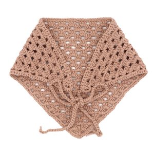 مخصص ، كروشيه من القطن الخالص ، محبوك شتوي ، لون الشاي والحليب ، وشاح مثلث عصري للنساء - Product Image 1