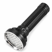 Lampe torche tactique de camping rechargeable USB-C W5203-2 noire, 55 LED, 7500lm, 9000mAh, IP54, alliage d'aluminium, autonomie 4-5h