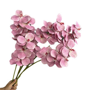Fleur artificielle d'orchidée Vanda à tige unique, 5 têtes, grande, réaliste en silicone et <span class=keywords><strong>coton</strong></span>, 70 cm de haut, pour la maison, les mariages, la Saint-Valentin, les photos - Product Image 5