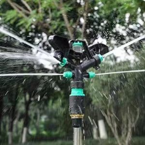Aspersor de Jardín Giratorio de 360 Grados, Rociador Automático de Agua para Césped, Sistema de Riego con Trípode para Granja, Patio y Jardín - Product Image 4