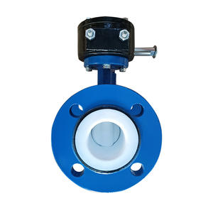 Vanne papillon à bride D341F46 à turbine manuelle, entièrement revêtue de PTFE, résistante à la corrosion, résistante aux acides et aux alcalis, vanne à eau - Product Image 6