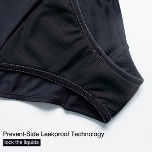 Maillot de bain menstruel une pièce noir LYNMISS, coupe haute, anti-fuite, séchage rapide, en spandex/nylon, bas de maillot de bain sexy - Product Image 6