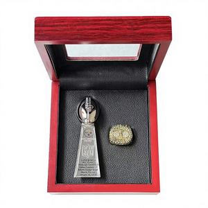 Kotak Pajangan Cincin Juara Philadelphia Eagles dari Bahan Alloy, Trofi Cincin Kejuaraan, Aksesoris Hadiah Olahraga Permainan Sepak Bola Universitas - Product Image 4