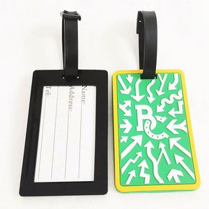Custom Wholesale 3D <b>Name</b> logo Soft Rubber Travel Baggage Bag/handbag <b>Tags</b> with Plastic Buckle - Product Image 5