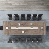 Table de conférence moderne simple et minimaliste en MDF, ensemble chaise de bureau, boîte de rangement pour câbles, durable, écologique, usage commercial, salles de réunion