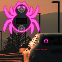 Lampe d'ambiance LED solaire en forme d'araignée pour voiture, rechargeable USB-C, avec ventouse universelle pour vitre arrière, lampe de décoration et d'avertissement
