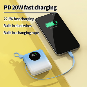 Nuevos productos 2025 Mini tamaño colorido Powerbank 22,5 W bancos de energía de carga rápida 10000mAh con cables - Product Image 6