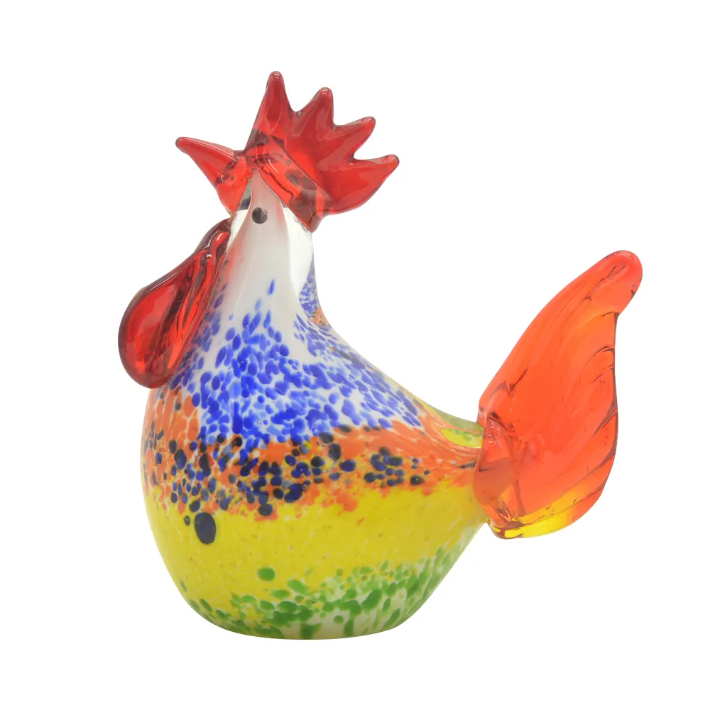 China Factory Supplier Home Decor Craft Easter Gifts Rooster Hen Animal Chicken Glass Table Decoration