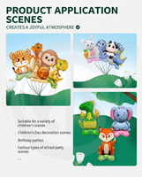 Ballons en Mylar Autonome Sans Hélium BLN – Animaux de la Mer et du Zoo – Ensemble de Ballons pour Décorations de Fête d'Anniversaire
