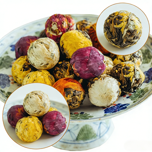 Thé Fleuri Bio en Boule – Boîte de 18 Pièces – Boissons Saines de Haute Qualité : Hibiscus, Jasmin, Lys, Rose, Pivoine, Chrysanthème, Osmanthus - Product Image 5