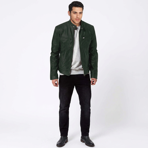 Luxury Mens <b>Slim</b> <b>Fit</b> Leather Racer <b>Jacket</b> Plus Size Design Waterproof Feature Polyester Wadding for Sophisticated <b>jacket</b> for men - Product Image 1