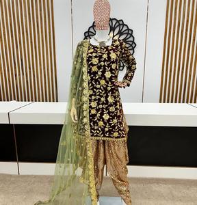 Special Dhoti Salwar Readymade Customizable Dhoti Salwar and Dupatta Traditional Indian Outfit <b>Women</b> at Wholesale Price - Product Image 1