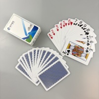Cartes à jouer rectangulaires en papier personnalisées, lot de 2, taille standard de poker, rouge et bleu |   Finition coussin d'air Trusted 1885 52+2 Joker