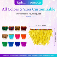 Ceinture de jupe en plumes naturelles détachable avec garniture en strass colorés, accessoire de costume pour femme pour fête à thème d'Halloween, spectacle sur scène