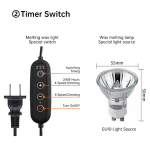 Eco Friendly Candle Melting Warmer Light Glass Aromatherapy Burner Fragrance Electric Candle Warmer <strong>Lamp</strong> With Timer Dimmer - Product Image 6