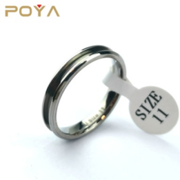Anello in Titanio Argento POYA, Finitura Smussata, Comfort <span class=keywords><strong>Fit</strong></span>, 8mm 6mm 4mm, per Coppie Fai-da-Te - Product Image 3