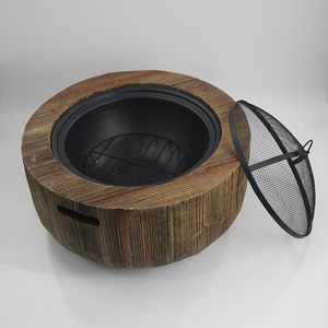 Chimenea redonda de madera sintética, tronco de árbol, tronco, tocón, mesa para fuego - Product Image 1