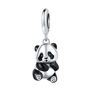 S925 <span class=keywords><strong>Sterling</strong></span> Silver Panda Tắc Kè Hoa Voi Mặt Dây Chuyền Hạt Charms Phổ Biến Cho DIY Đính Cườm Vòng Tay Trang Sức Zircon Chính Đá - Product Image 3