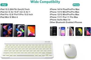 7-Color Backlit Rechargeable Wireless Keyboard & <b>Mouse</b> <b>Bluetooth</b> Keyboard and <b>Mouse</b> Combo for iPad - Product Image 5