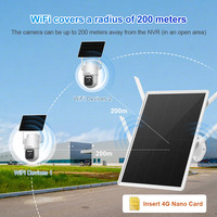 Caméra de sécurité solaire PTZ 4G SIM vers WiFi pour extérieur, camouflage, étanche, installation facile, avec double panneaux solaires
