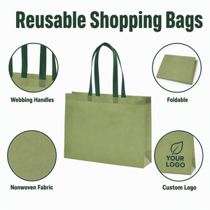 Sac fourre-tout non tissé vert Richer, réutilisable, avec longues poignées, impression par sublimation de logo personnalisé, impression numérique pour les entreprises et la vente au détail - Product Image 4