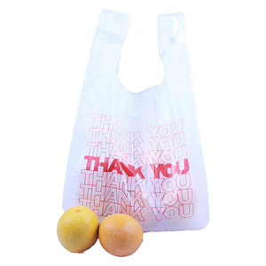 ถุงพลาสติกแบบเสื้อยืด OEM ODM ขนาดและสีตามสั่ง พิมพ์ลายได้ สำหรับใส่สินค้าในซูเปอร์มาร์เก็ต ร้านขายของชำ บรรจุภัณฑ์ ODM Supply - Product Image 2