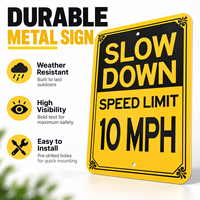 Panneaux de signalisation de ralentissement personnalisables par le fabricant, imperméables, durables, jaunes, réfléchissants en aluminium, pour les zones de stationnement