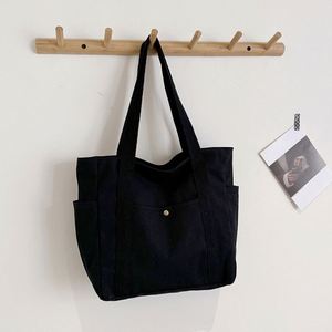 Sac fourre-tout en toile grande capacité avec plusieurs poches |   Sac à bandoulière polyvalent pour femme, idéal pour l'université, le travail et les trajets quotidiens - Product Image 3