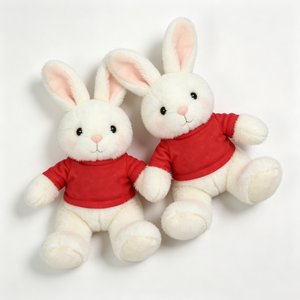 Peluche de Conejito Personalizado, Peluche de Conejo Sentado, Peluche de Conejo Blanco, Animal de Peluche - Product Image 2