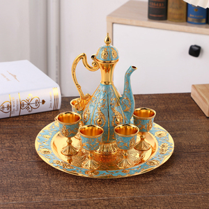 European-style retro exquisite <b>wine</b> set. Metal vintage style Vintage <b>wine</b> set for home use - Product Image 2