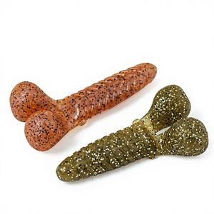 Leurres souples artificiels pour la pêche, leurres <span class=keywords><strong>minnow</strong></span> en PVC, appâts pour thon, leurres de jigging pour carpes, barres, perches, rivières, lacs, ruisseaux, avec hameçons - Product Image 3