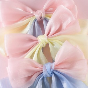 Barrettes à <span class=keywords><strong>cheveux</strong></span> longues avec ruban, nœuds mignons, pinces à <span class=keywords><strong>cheveux</strong></span> pour enfants, pinces à queue de cheval couleur bonbon pour filles, fête, 20 cm - Product Image 4
