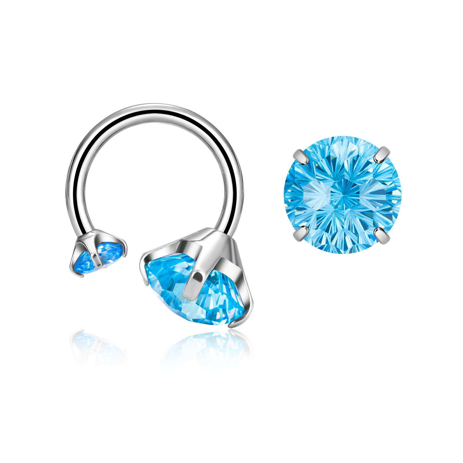 Silver Blue CZ