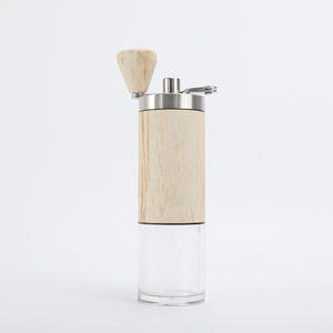Molinillo de café manual de madera con muelas de acero inoxidable, portátil, con manivela, para espresso, para uso doméstico. - Product Image 1