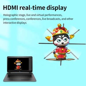 180CM HDMI 3D Holograma Ventilador Proyector Nube Centro comercial Control Alta resolución LED Pantalla en tiempo <span class=keywords><strong>real</strong></span> Publicidad Equipo holográfico - Product Image 2