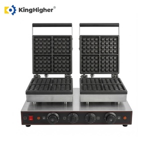 Gaufrier électrique professionnel double pour gaufres belges, en acier inoxydable robuste, grande capacité, haute productivité, pour l'industrie alimentaire - Product Image 2