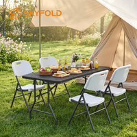 Table pliante en plastique personnalisable, légère, longue et portable, pour fêtes à thème en extérieur