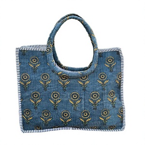 Bolso de Hombro Moderno y Bohemio de Algodón Acolchado con Dos Asas, Cierre Abierto, Compacto, Ligero, para Uso Diario, para Mujer - Product Image 3