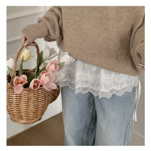 Gambali da donna con rivestimento in pizzo completo a strati con copertura per fianchi e glutei con copertura zona "y" - Product Image 1