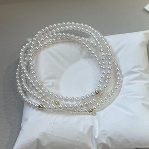 Pulsera de Perlas Redondas de Agua Dulce Natural de 3-4 mm de Alto Brillo, Oro de 18K - 5A+ para Xiaomi - Product Image 3