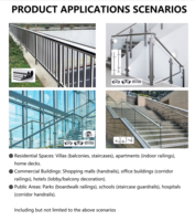 Accessoires de main courante en acier inoxydable satiné fabriqués en usine pour balustrades de villa, escaliers et balcons - Design moderne résistant à la rouille